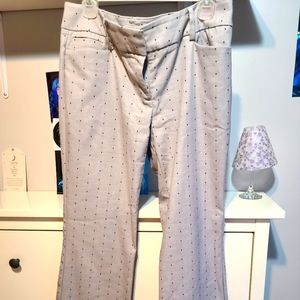 New York and Company Gray with Navy blue dots pants.